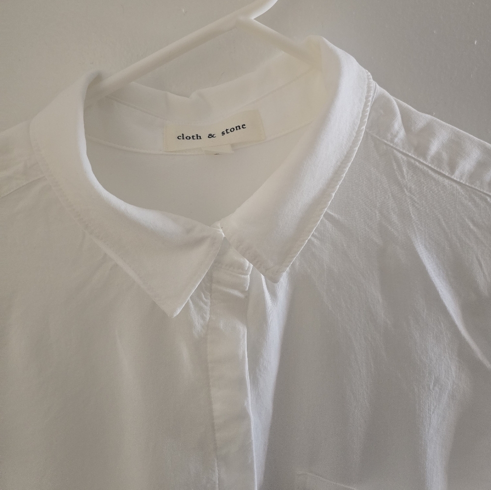 Anthropologie  Cloth & StoneTwo Pocket Satin Shirt - Picture 7 of 10